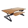 Rocelco 46"W Large Standing Desk Converter, Stand Up Triple Monitor Riser, Teak Wood Grain (R DADRT-46)~#|#~sp206052377_sc7