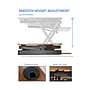 Rocelco 46"W Large Standing Desk Converter, Stand Up Triple Monitor Riser, Teak Wood Grain (R DADRT-46)~#|#~sp206052398_sc7