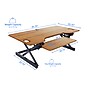 Rocelco 46"W Large Standing Desk Converter, Stand Up Triple Monitor Riser, Teak Wood Grain (R DADRT-46)~#|#~sp206052399_sc7