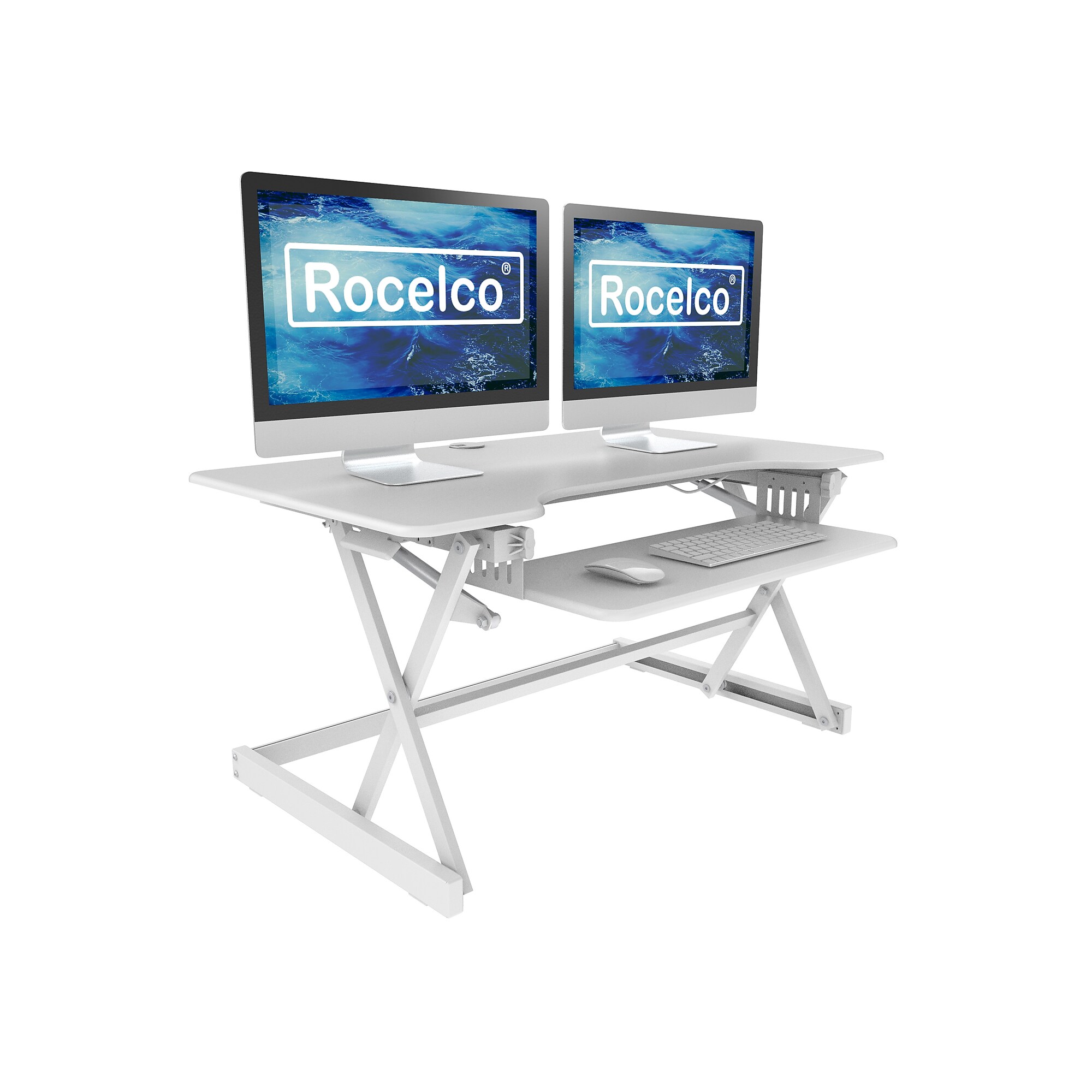 Rocelco 40″W Adjustable Standing Desk Converter, White (R DADRW-40) Sansujyuku sansujyuku.com