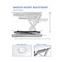 Rocelco 46"W Large Standing Desk Converter, Stand Up Triple Monitor Riser, White (R DADRW-46)~#|#~sp206052425_sc7