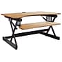 Rocelco 32"W Manual Adjustable Standing Desk Converter, Teak Wood Grain (R EADRT)~#|#~sp206052471_sc7