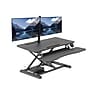Rocelco 37.4"W Electric Standing Desk Converter with ACUSB Charger Dual Monitor Mount, Black (R EDRB-DM2)~#|#~sp206052479_sc7
