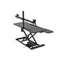 Rocelco 37.4"W Electric Standing Desk Converter with ACUSB Charger Dual Monitor Mount, Black (R EDRB-DM2)~#|#~sp206052483_sc7