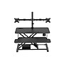 Rocelco 37.4"W Electric Standing Desk Converter with ACUSB Charger Dual Monitor Mount, Black (R EDRB-DM2)~#|#~sp206052486_sc7