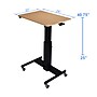 Rocelco 28"W Adjustable Mobile School Standing Desk, Wood Grain (R MSD-28)~#|#~sp206052512_sc7