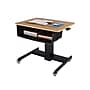 Rocelco 28"W Adjustable Mobile School Standing Desk with Book Box, Wood Grain (R MSD-28-BB)~#|#~sp206052524_sc7