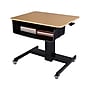 Rocelco 28"W Adjustable Mobile School Standing Desk with Book Box, Wood Grain (R MSD-28-BB)~#|#~sp206052626_sc7