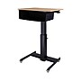 Rocelco 28"W Adjustable Mobile School Standing Desk with Book Box, Wood Grain (R MSD-28-BB)~#|#~sp206052627_sc7