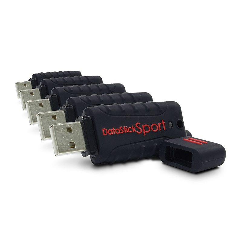 Centon DataStick Sport Waterproof 32GB USB 2.0 Type A Flash Drive, Black, 5/Pack (DSW32GB5PK) image 1