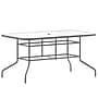 Flash Furniture Tory Rectangular Tempered Glass Metal Table with Umbrella Hole, Silver (TLH089SV)~#|#~sp206513798_sc7