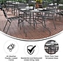Flash Furniture Tory Rectangular Tempered Glass Metal Table with Umbrella Hole, Silver (TLH089SV)~#|#~sp206513802_sc7