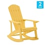 Flash Furniture Savannah All-Weather Poly Resin Wood Adirondack Rocking Chair, Yellow, 2/Pack (JJC14705YLW2)~#|#~sp207242791_sc7
