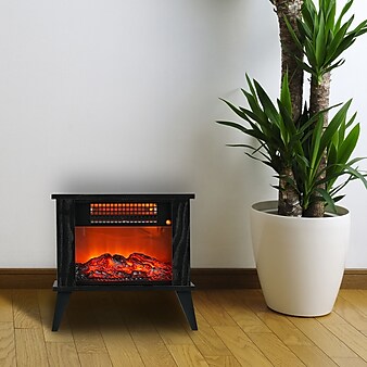 Lifesmart Electric Infrared Fireplace Space Heater 5100 BTU , Black (FEJ16C)