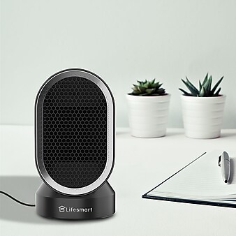 Lifesmart Electric Desktop Select Air Combo Fan Heater 5118 BTU, Black (HTFN1283)