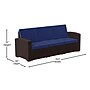 Flash Furniture Seneca Faux Rattan Sofa with All-Weather Cushions, Chocolate Brown/Navy (DADSF13BNNV)~#|#~sp207564126_sc7