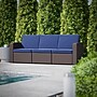 Flash Furniture Seneca Faux Rattan Sofa with All-Weather Cushions, Chocolate Brown/Navy (DADSF13BNNV)~#|#~sp207564130_sc7