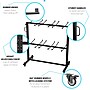 Flash Furniture Hawkins Folding Table and Chairs Mobile Cart, 660 lb. Capacity, Black (QINSHD245425)~#|#~sp207565901_sc7