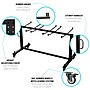 Flash Furniture Hawkins Folding Table and Chairs Mobile Cart, 330 lb. Capacity, Black (QINFRCW45425)~#|#~sp207566044_sc7