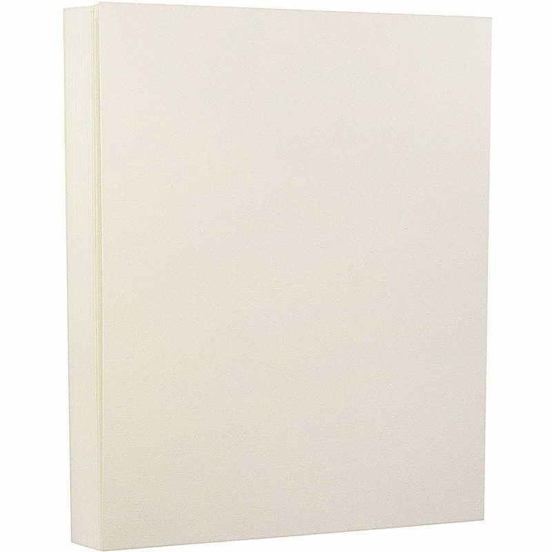 JAM Paper 80 lb. 8.5" x 11" Strathmore Cardstock, Natural White Linen, 100/pack  (144010G) image 1