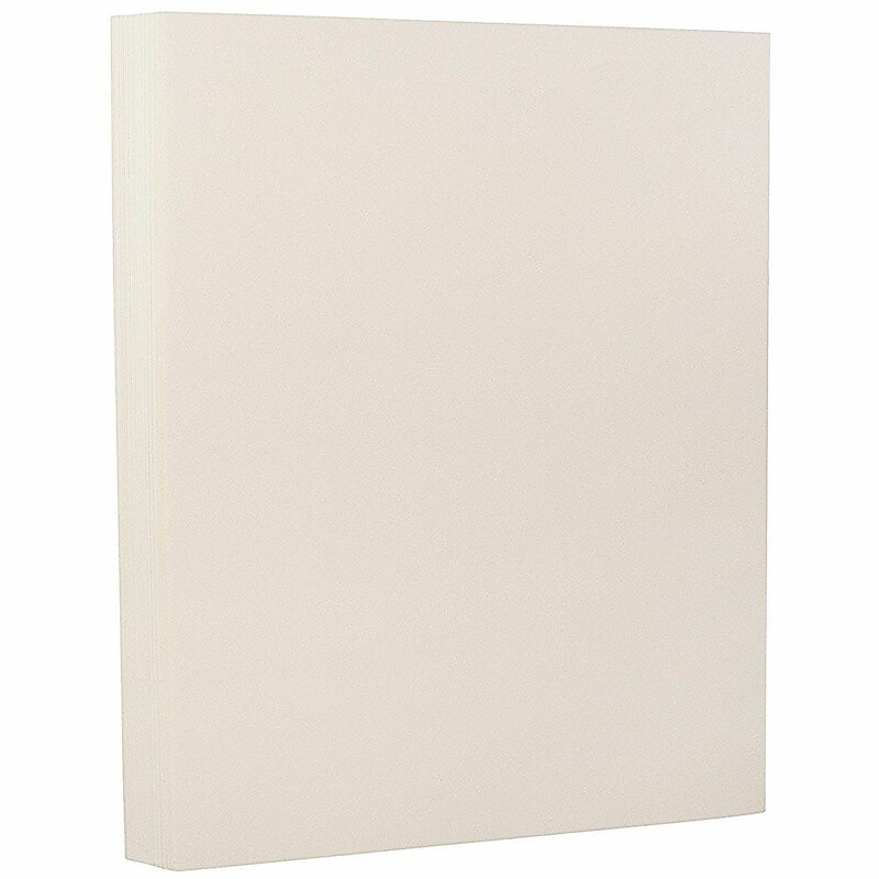 JAM Paper 80 lb. 8.5" x 11" Strathmore Cardstock, Natural White Wove, 100/pack  (301115G) image 1
