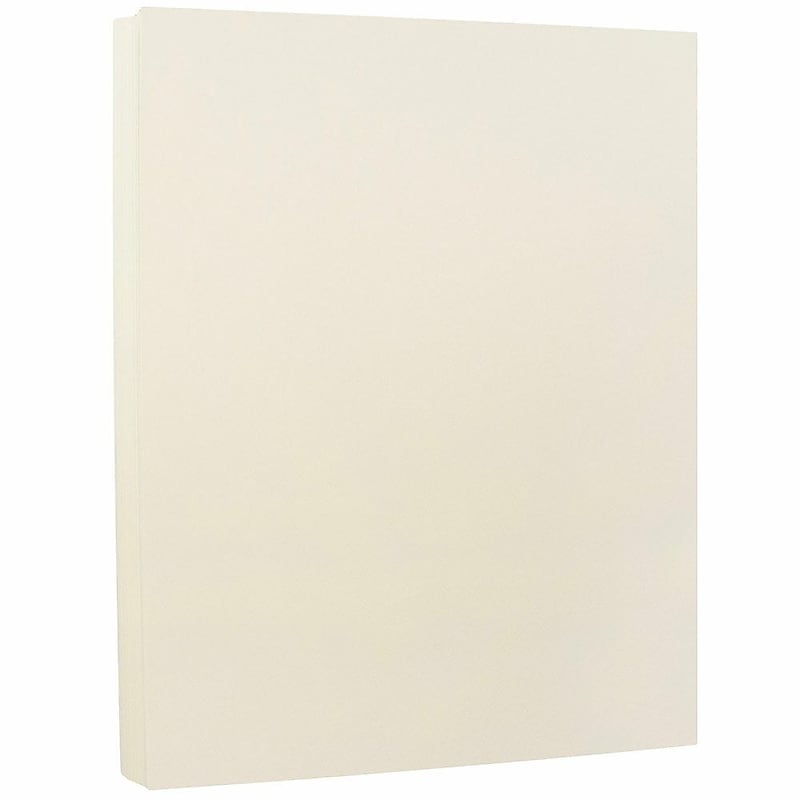 JAM Paper 80 lb. 8.5" x 11" Strathmore Cardstock, Ivory Wove, 100/pack  (301125G) image 1