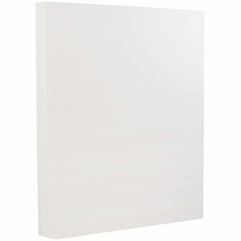 JAM Paper 80 lb. 8.5" x 11" Strathmore Cardstock, Bright White Wove, 100/pack  (191267G) image 1
