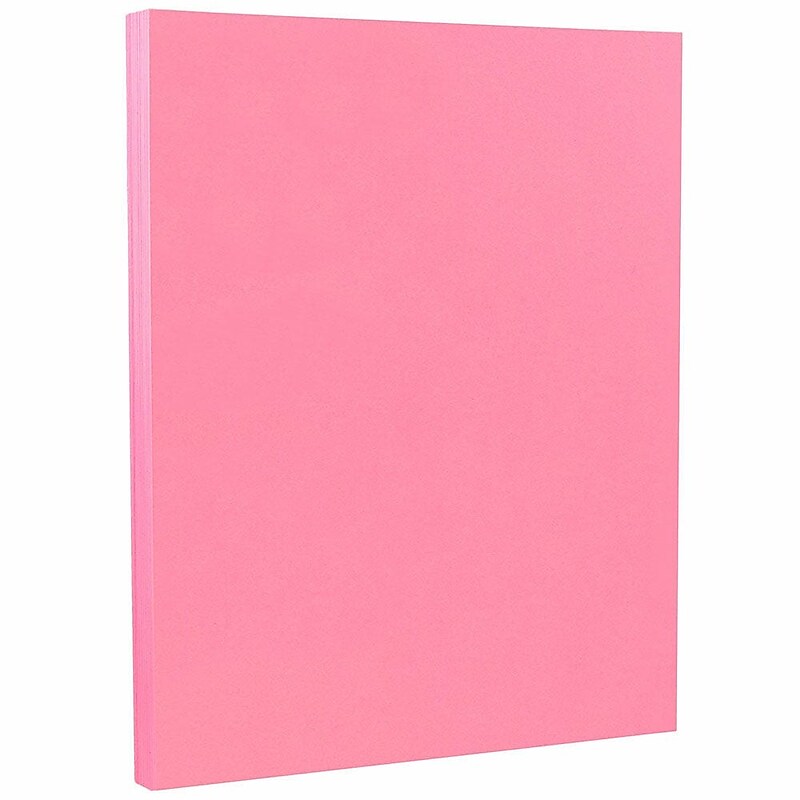 JAM PAPER 8.5" x 11" Color Cardstock, 65lb, Ultra Pink, 100/pack  (103614G) image 1