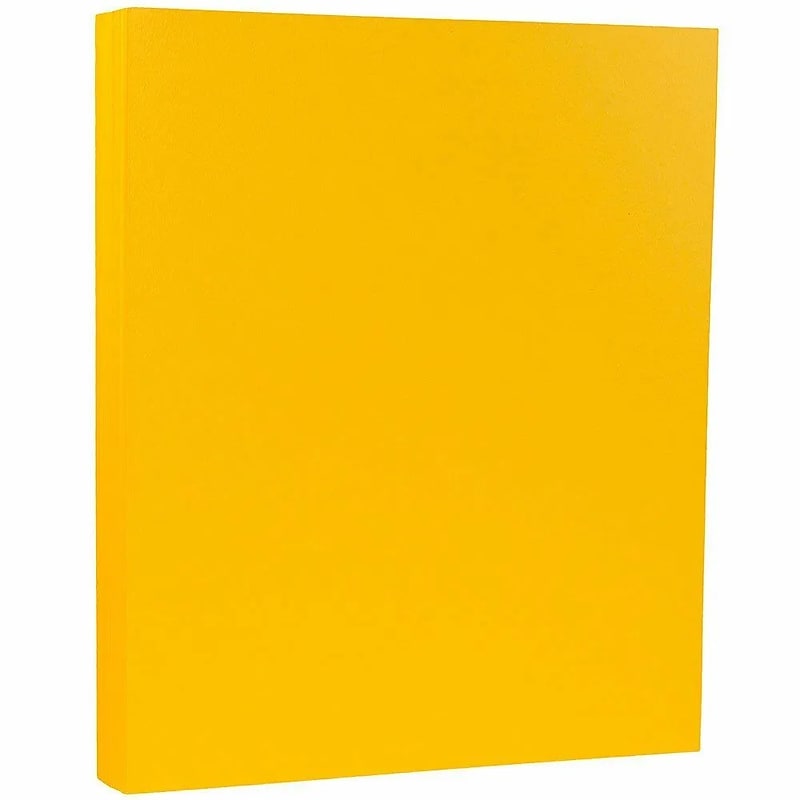 JAM Paper 8.5" x 11", Paper, 32 lbs. Sunflower Yellow, 100 Sheets/Pack (16729198G) image 1
