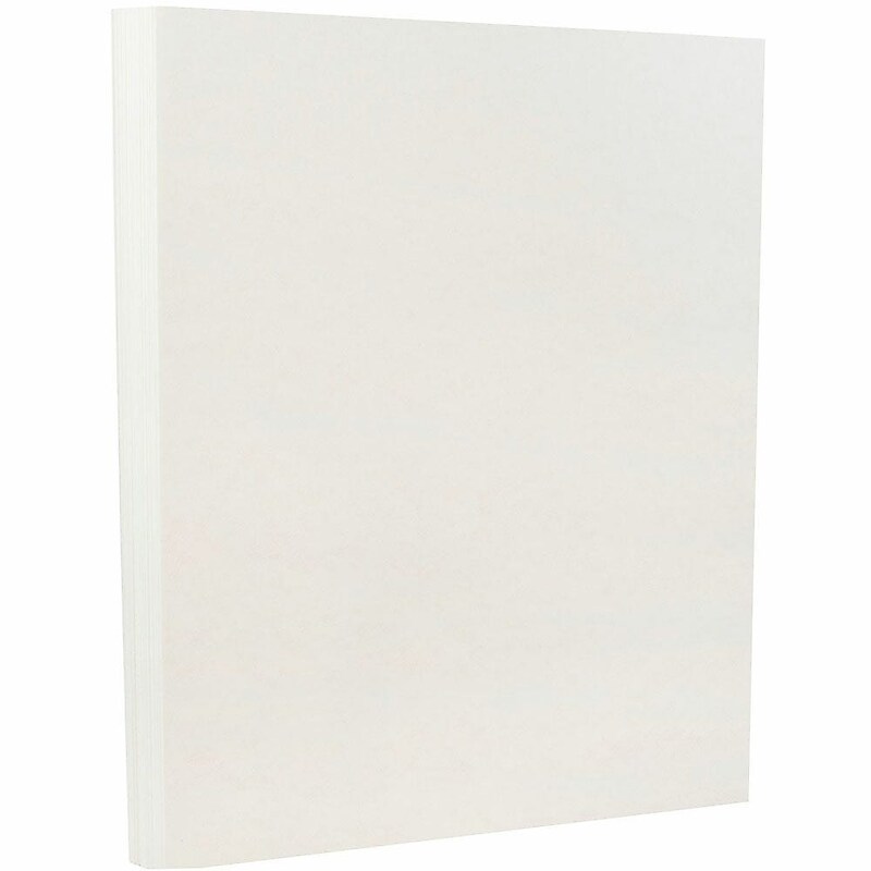 JAM PAPER 8.5" x 11" Parchment Cardstock, 65lb, White, 100/pack  (171114G) image 1