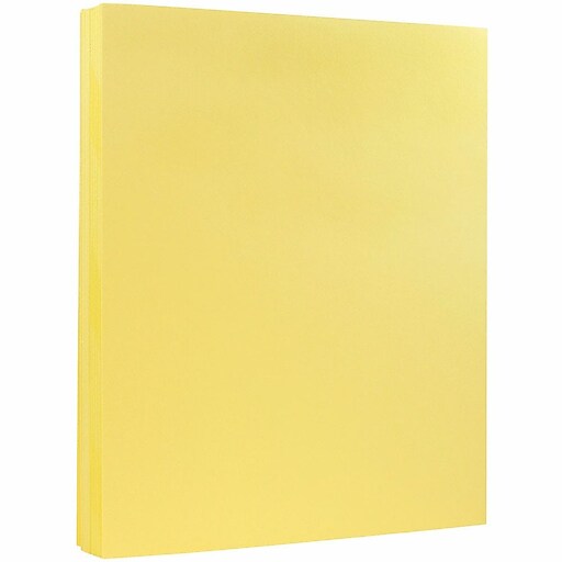 JAM PAPER 8.5" x 11" Vellum Bristol Cardstock, 67lb, Canary Yellow, 100