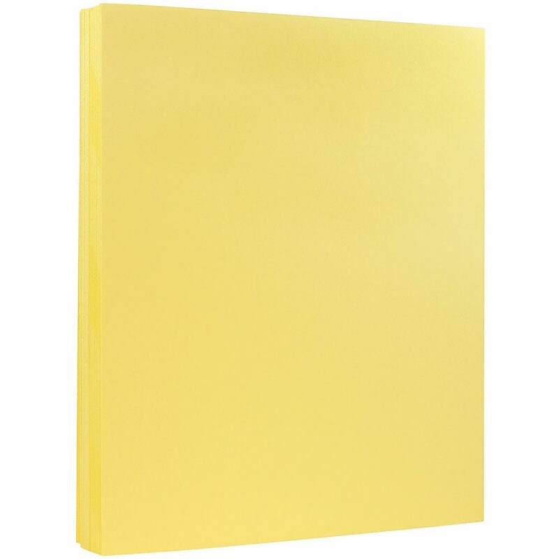 JAM PAPER 8.5" x 11" Vellum Bristol Cardstock, 67lb, Canary Yellow, 100/pack  (169822G) image 1