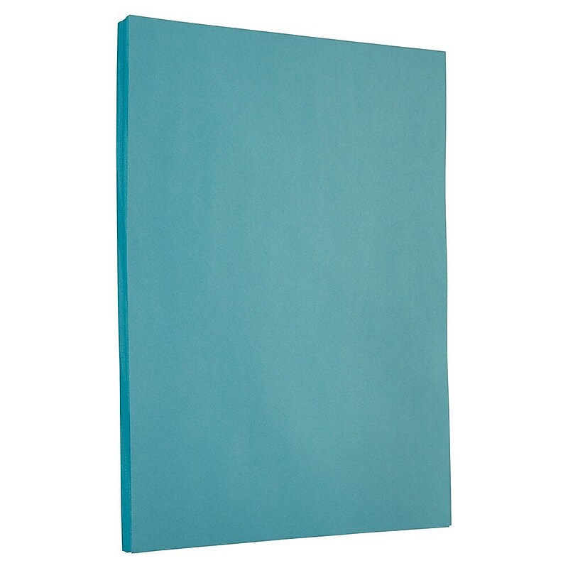 JAM PAPER 8.5" x 11" Colored Cardstock, 65lb, Blue, 100/pack  (101899G) image 1