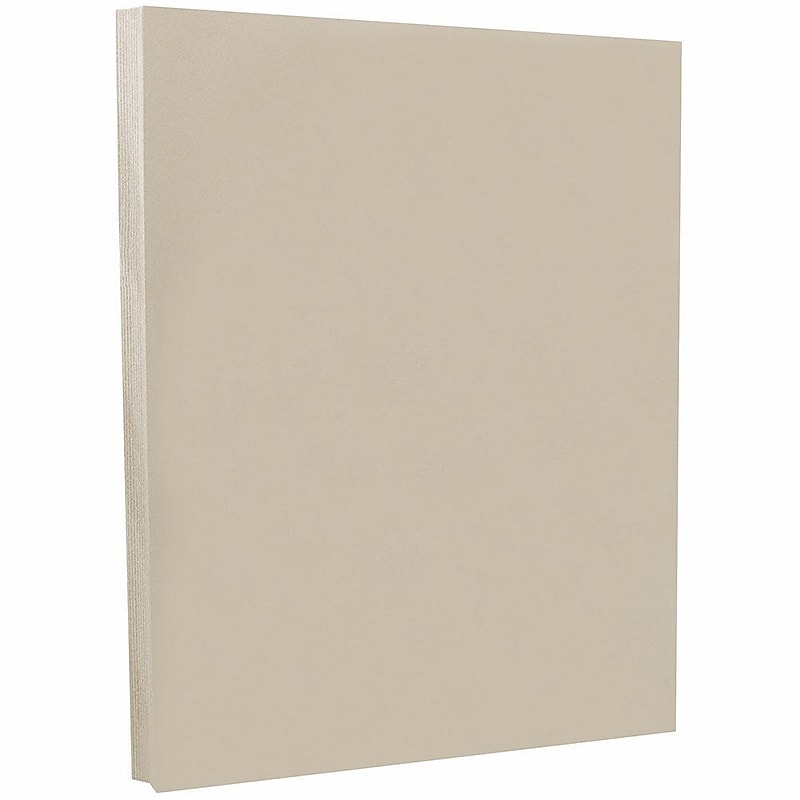 JAM PAPER 8.5" x 11" Vellum Bristol Cardstock, 67lb, Grey, 100/pack  (169827G) image 1
