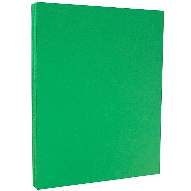 JAM PAPER 8.5" x 11" Colored Cardstock, 65lb, Green, 100/pack  (104190G) image 1