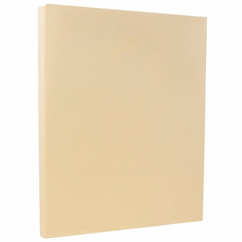 JAM PAPER 8.5" x 11" Vellum Bristol Cardstock, 67lb, Ivory, 100/pack  (169828G) image 1
