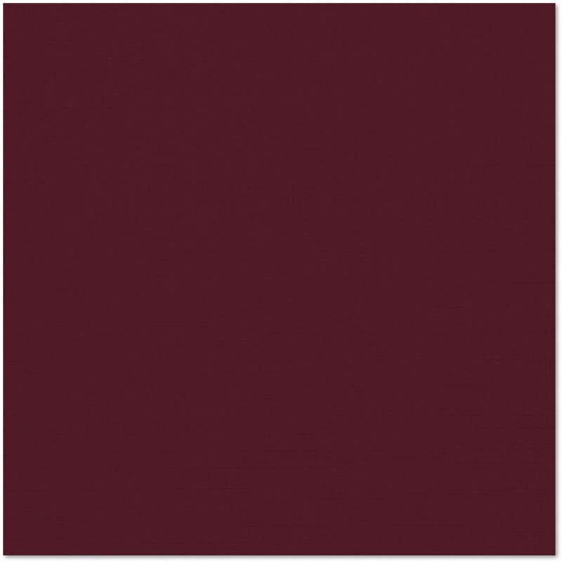 JAM PAPER 12" x 12" Cardstock, 100lb, Burgundy Linen, 50/pack  (1212-C-BGLI-50) image 1