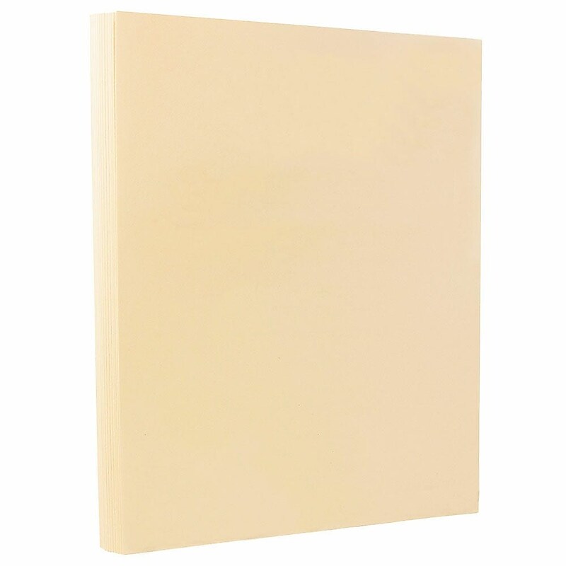 JAM PAPER 8.5" x 11" Vellum Bristol Cardstock, 67lb, Cream, 100/pack  (169824G) image 1