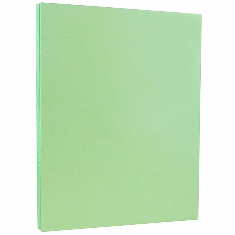 JAM PAPER 8.5" x 11" Vellum Bristol Cardstock, 67lb, Green, 100/pack  (169826G) image 1