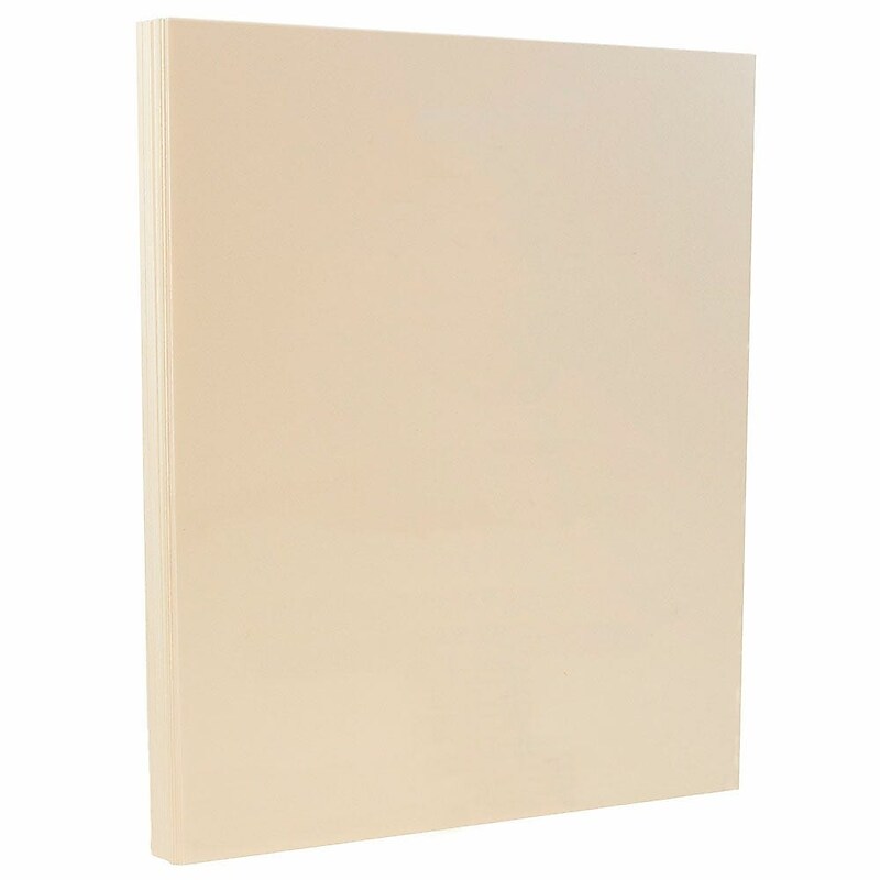 JAM PAPER 8.5" x 11" Vellum Bristol Index Cardstock, 110lb, Ivory, 100/pack  (169851G) image 1