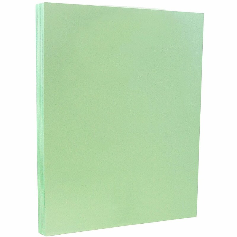 JAM PAPER 8.5" x 11" Vellum Bristol Cardstock, 110lb, Green, 100/pack  (169852G) image 1