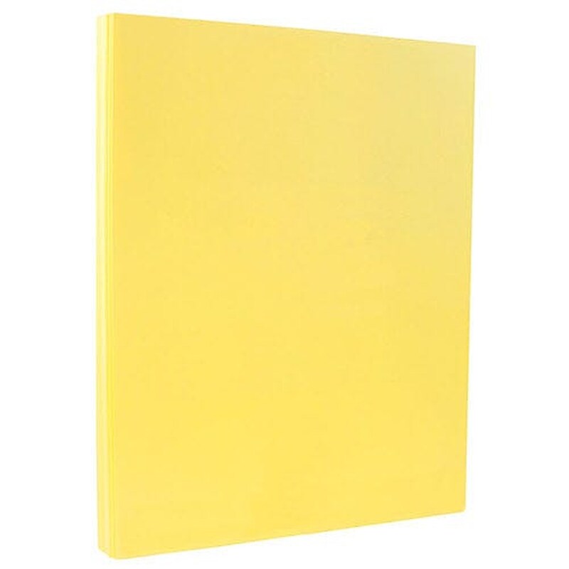 JAM PAPER 8.5" x 11" Vellum Bristol Cardstock, 110lb, Canary Yellow, 100/pack  (816917020G) image 1