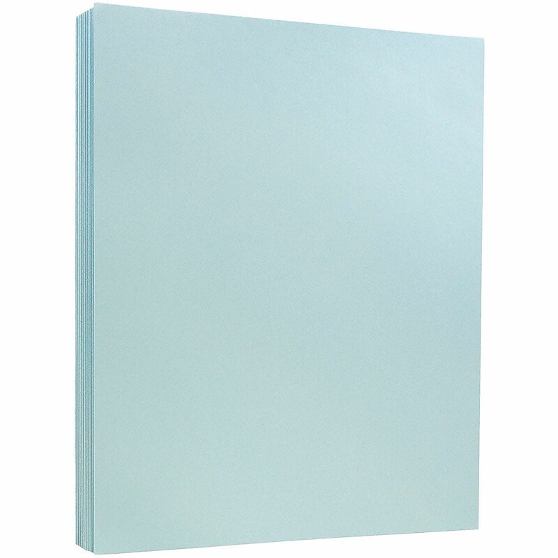 JAM PAPER 8.5" x 11" Vellum Bristol Cardstock, 110lb, Blue, 100/pack  (216916789G) image 1