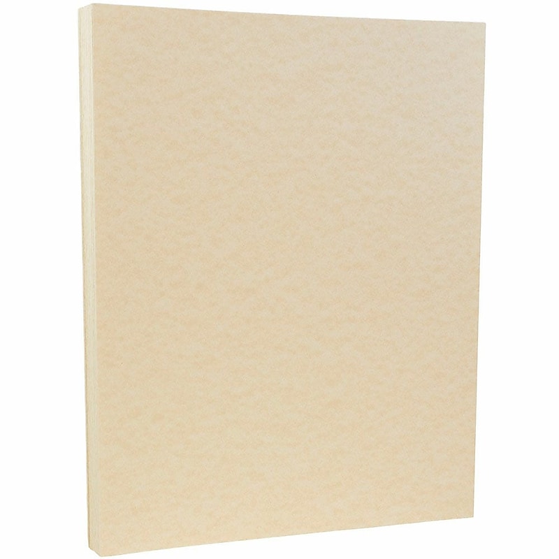 JAM PAPER 8.5" x 11" Parchment Cardstock, 65lb, Natural, 100/pack  (171116G) image 1