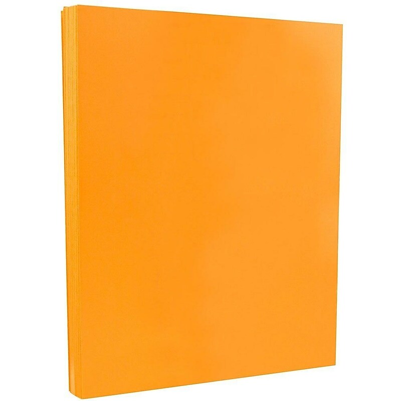 JAM PAPER 8.5" x 11" Color Cardstock, 65lb, Ultra Orange, 100/pack  (151027G) image 1