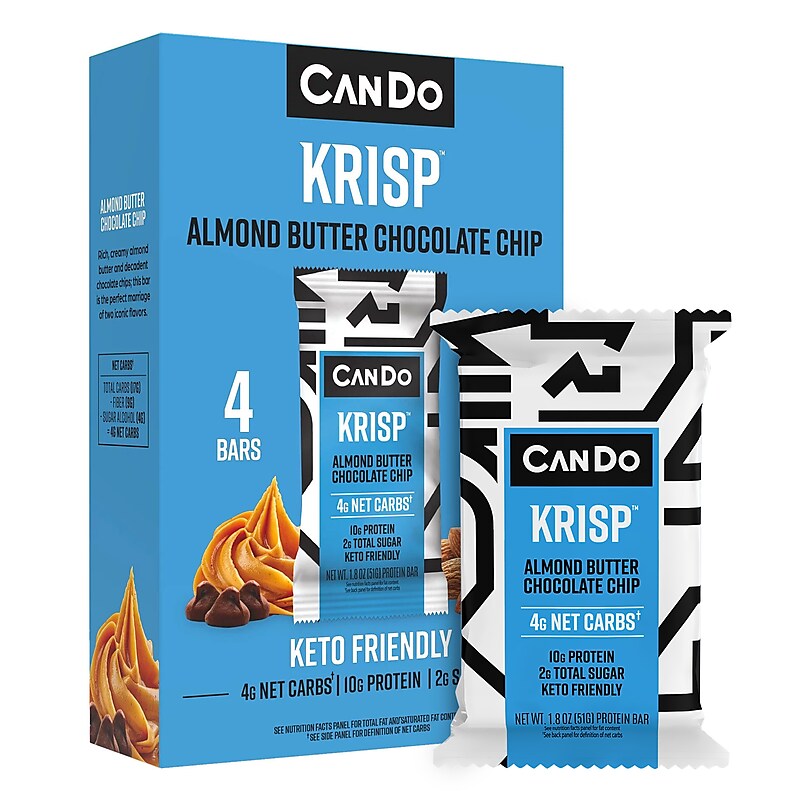 CanDo Gluten Free Almond Butter Chocolate Chip Granola Bar, 4 Bars/Box(367-00001) image 1