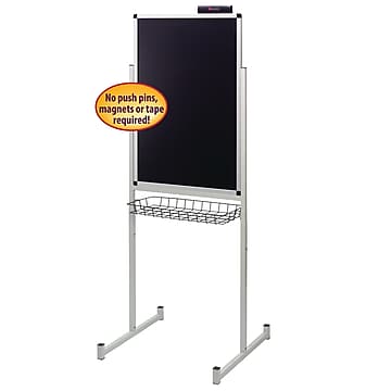 Justick Single Side Promo Stand with Electro Surface Technology, 24" x 36", Black (02593)