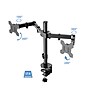 Rocelco 31.5"W Adjustable Standing Desk Converter with Dual Monitor Mount, Gray (R VADRG-DM2)~#|#~sp207954007_sc7