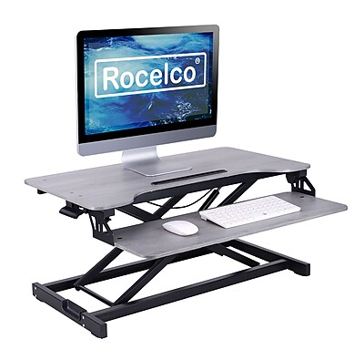 Rocelco 31.5″W Adjustable Standing Desk Converter, Gray (R VADRG) Simolary simolary.com