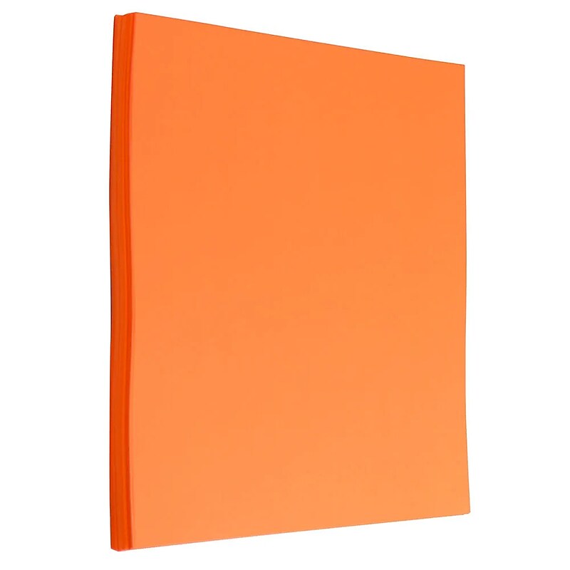 JAM Paper 30% Recycled 8.5" x 11" Colored Paper, 24lb, Ultra Orange, 200 Sheets/Pack (102558G) image 1
